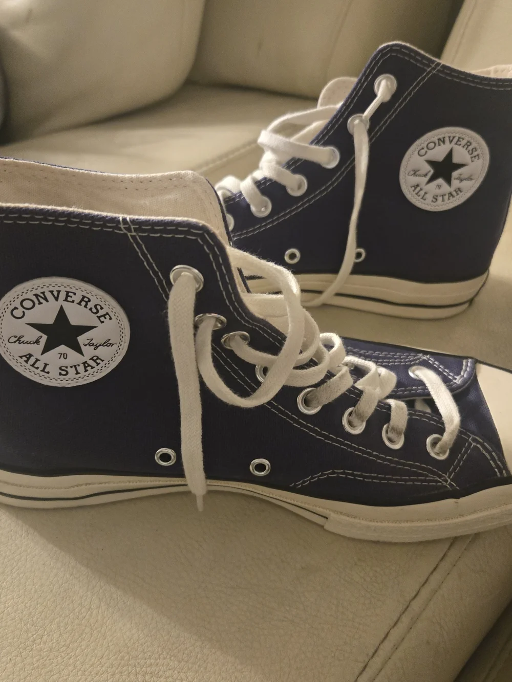 Converse Navy and White High-Top Sneakers